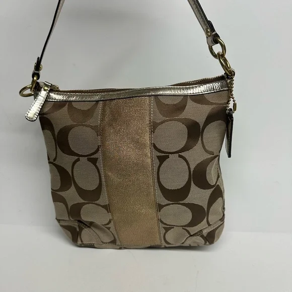 Coach Vintage Signature Metallic Gold Hobo Bag - Picture 4 of 7